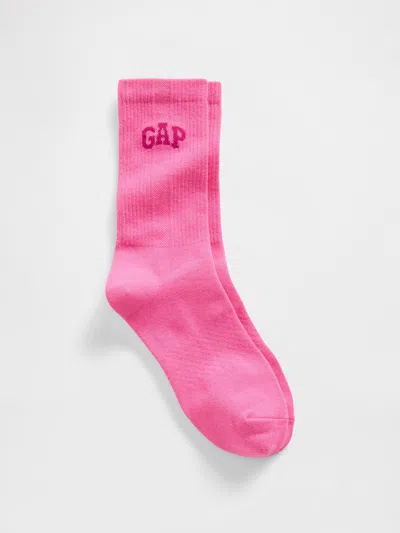 Gap Logo Athletic Crew Socks In Purple