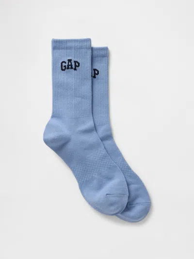 Gap Logo Athletic Crew Socks In Shirting Blue
