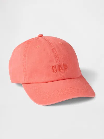 Gap Logo Baseball Hat In Fire Coral