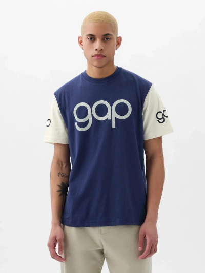 Gap Logo Colorblock T-shirt In Comet Blue