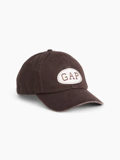 Gap Logo Denim Baseball Hat In Terra Brown