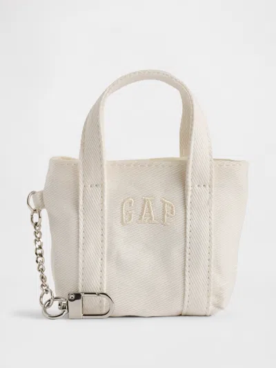 Gap Logo Tote Keychain Charm In White