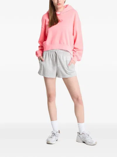 Gap Logo-print Cropped Hoodie In Pink