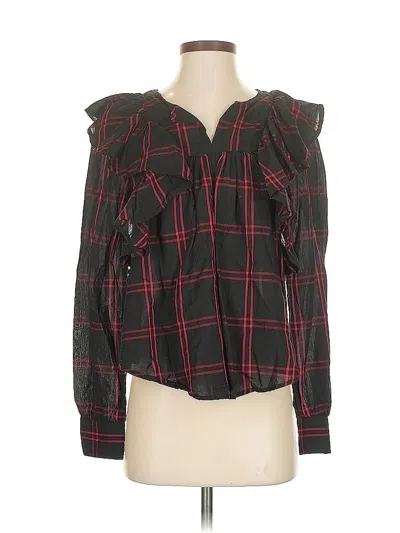 Pre-owned Gap Long Sleeve Blouse In Black