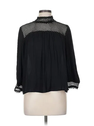 Pre-owned Gap Long Sleeve Blouse In Black