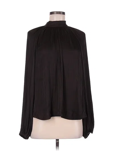 Pre-owned Gap Long Sleeve Blouse In Black