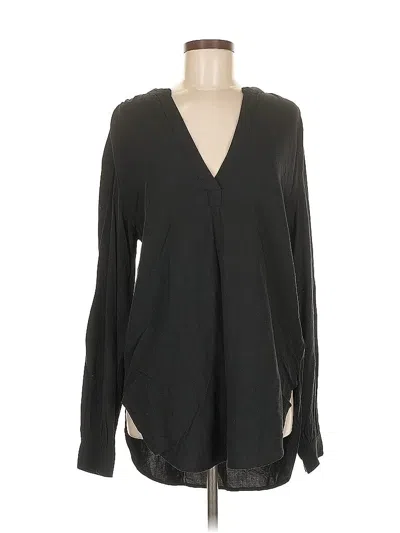 Pre-owned Gap Long Sleeve Blouse In Black