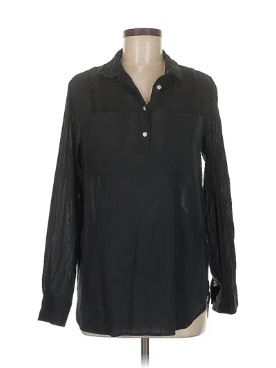 Pre-owned Gap Long Sleeve Blouse In Black