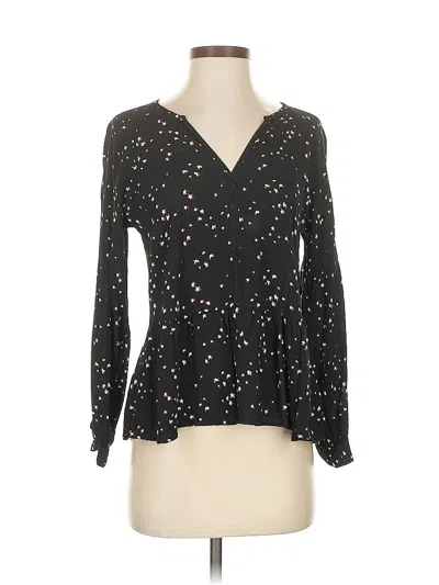 Pre-owned Gap Long Sleeve Blouse In Black