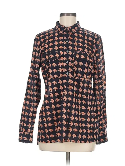 Pre-owned Gap Long Sleeve Blouse In Black