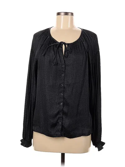 Pre-owned Gap Long Sleeve Blouse In Black