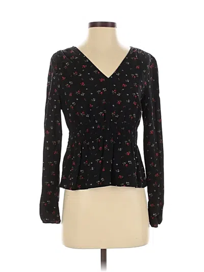 Pre-owned Gap Long Sleeve Blouse In Black
