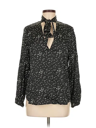 Pre-owned Gap Long Sleeve Blouse In Black