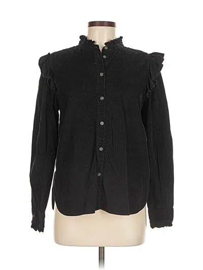 Pre-owned Gap Long Sleeve Blouse In Black