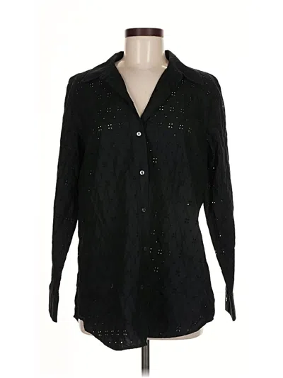 Pre-owned Gap Long Sleeve Blouse In Black