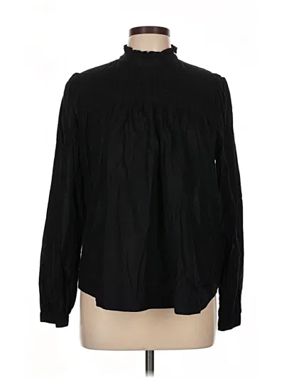 Pre-owned Gap Long Sleeve Blouse In Black