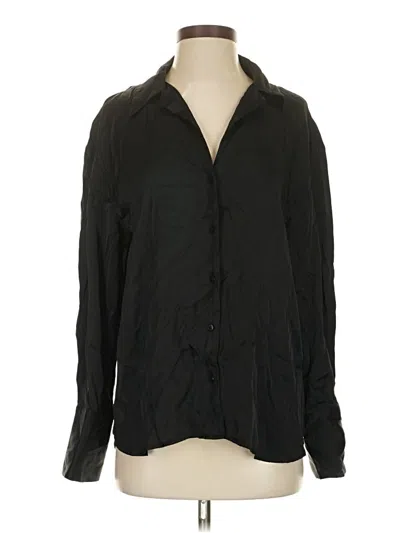 Pre-owned Gap Long Sleeve Blouse In Black