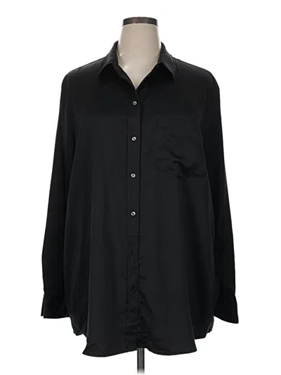Pre-owned Gap Long Sleeve Blouse In Black