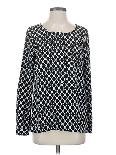 Pre-owned Gap Long Sleeve Blouse In Black