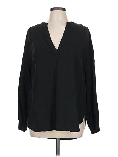 Pre-owned Gap Long Sleeve Blouse In Black