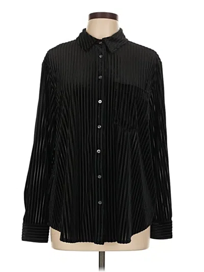 Pre-owned Gap Long Sleeve Blouse In Black