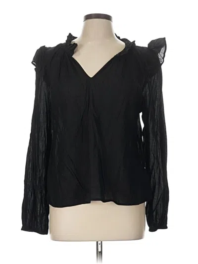 Pre-owned Gap Long Sleeve Blouse In Black