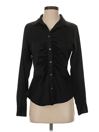 Pre-owned Gap Long Sleeve Blouse In Black