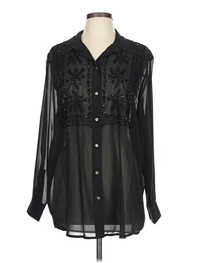 Pre-owned Gap Long Sleeve Blouse In Black