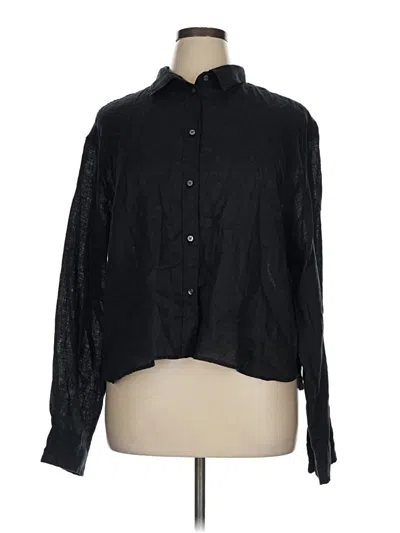 Pre-owned Gap Long Sleeve Blouse In Black