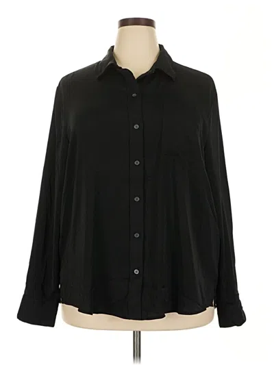 Pre-owned Gap Long Sleeve Blouse In Black