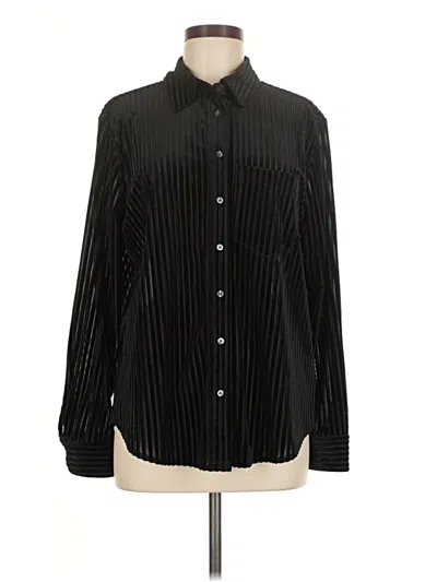 Pre-owned Gap Long Sleeve Blouse In Black