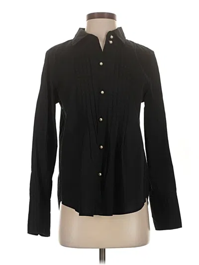 Pre-owned Gap Long Sleeve Blouse In Black