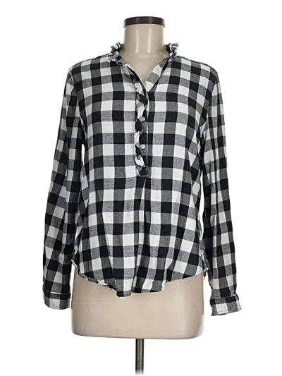 Pre-owned Gap Long Sleeve Blouse In Black