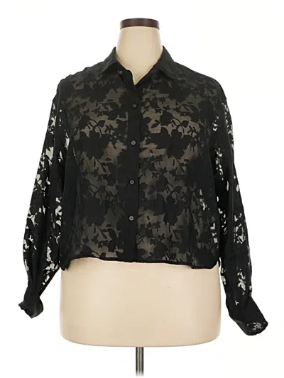 Pre-owned Gap Long Sleeve Blouse In Black