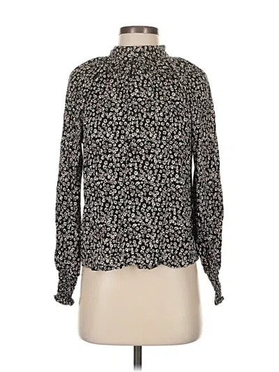 Pre-owned Gap Long Sleeve Blouse In Black