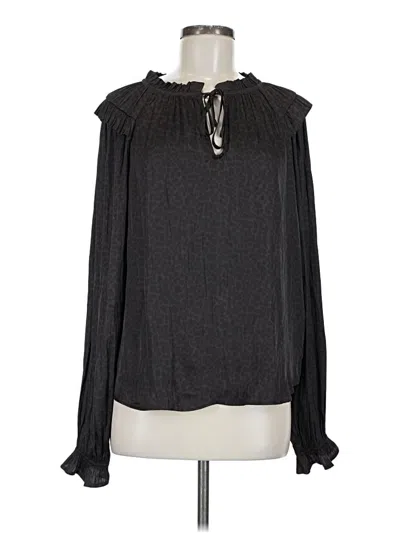 Pre-owned Gap Long Sleeve Blouse In Black