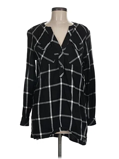 Pre-owned Gap Long Sleeve Blouse In Black