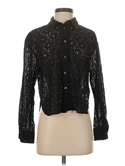 Pre-owned Gap Long Sleeve Blouse In Black