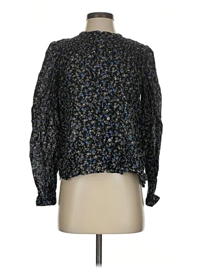 Pre-owned Gap Long Sleeve Blouse In Black