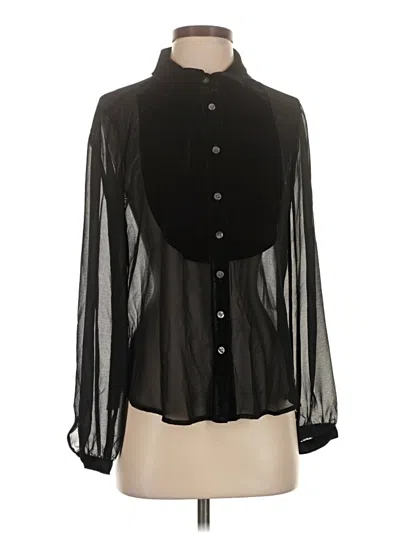 Pre-owned Gap Long Sleeve Blouse In Black
