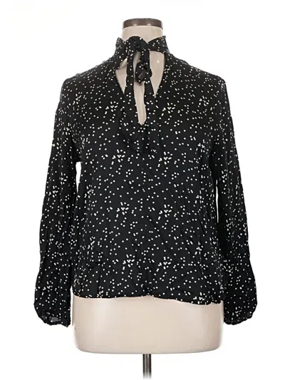 Pre-owned Gap Long Sleeve Blouse In Black