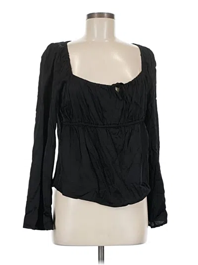 Pre-owned Gap Long Sleeve Blouse In Black