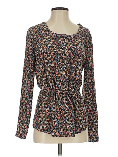 Pre-owned Gap Long Sleeve Blouse In Black