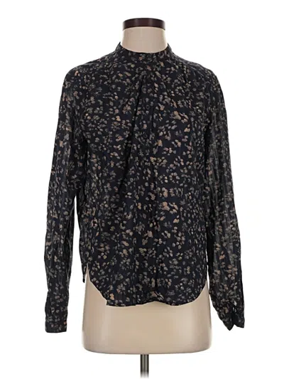 Pre-owned Gap Long Sleeve Blouse In Black