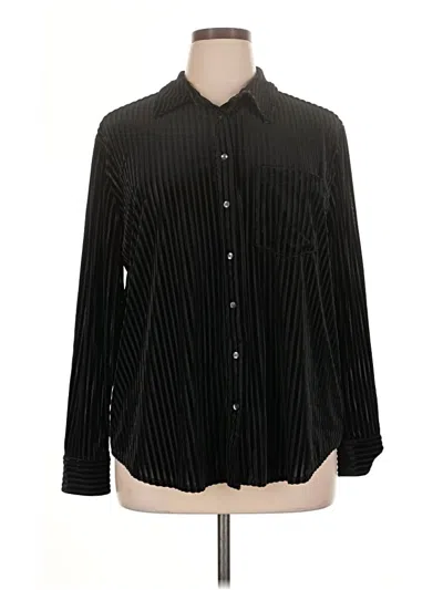 Pre-owned Gap Long Sleeve Blouse In Black