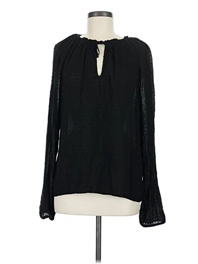 Pre-owned Gap Long Sleeve Blouse In Black