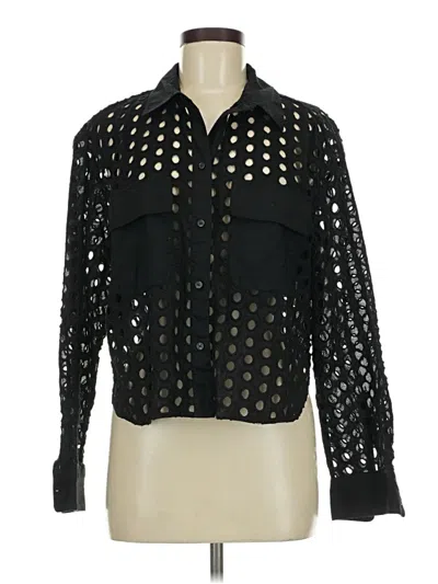 Pre-owned Gap Long Sleeve Blouse In Black