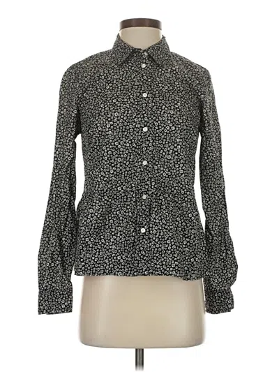 Pre-owned Gap Long Sleeve Blouse In Black