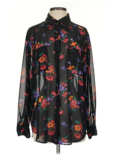 Pre-owned Gap Long Sleeve Blouse In Black
