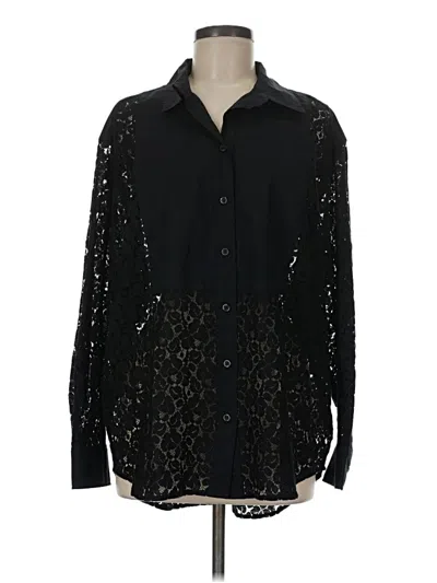 Pre-owned Gap Long Sleeve Blouse In Black